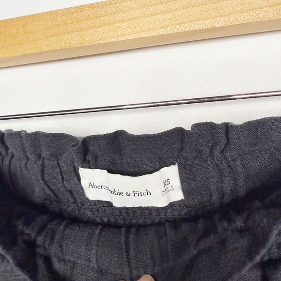 Abercrombie & Fitch Womens XSmall XS Black Linen Blend Tie Waist Shorts Casual - Picture 5 of 6